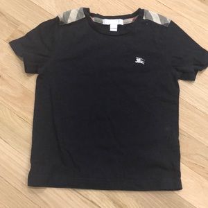 Burberry boys t shirt with plaid check trim